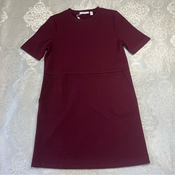 Boss Dresses & Skirts - Boss Hugo Boss “Ekadri” Shift Dress With Pockets Burgundy Size Medium NWT